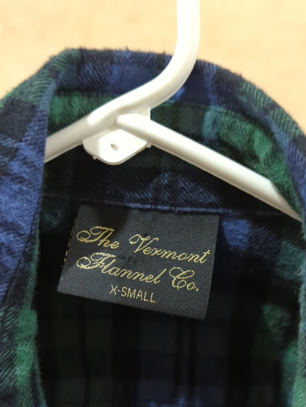 The Vermont Flannel Co. Plaid Flannel Shirt - Green & Navy.        Extra Small